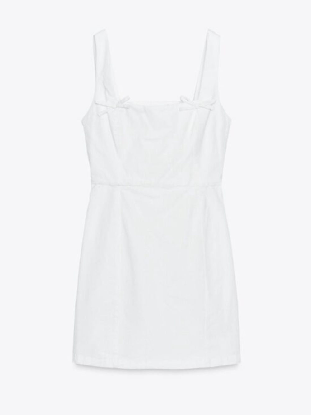 Zara Tie Mini Dress features a cinched waist with bow details large as is***